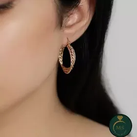 گوشواره زنانه حلقه‌ای ژوپینگ طرح دایره پیچ دار