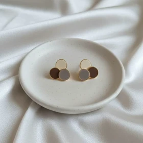 گوشواره میخی دایره ای سه رنگ