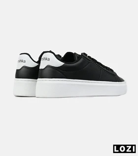 کفش کتانی مردانه مشکی سفید BERSHKA مدل 7597