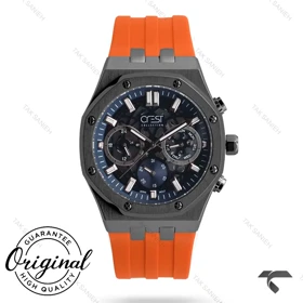 ساعت کرست مردانه اتوماتیک 6313-7 مشکی بند نارنجی Crest-10971-G