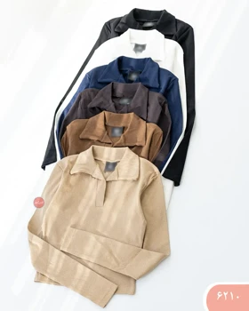 بلوز کراپ یقه دار 6210