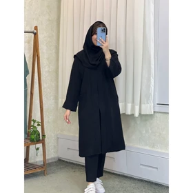 مانتو بلند اداری جلوبسته مدل مرجان