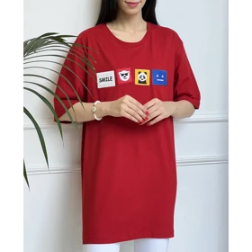 تیشرت لانگ لبخند