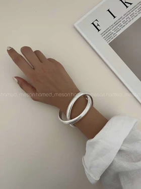 دستبند SILVER شیاردار