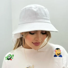 کلاه باکت کتان ساده