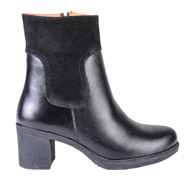 بوت پاشنه‌دار چرم زنانه 556