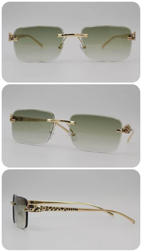 عینک آفتابی زنانه کارتیر Cartier ضد اشعه UV400 ایتالیایی (سبز)