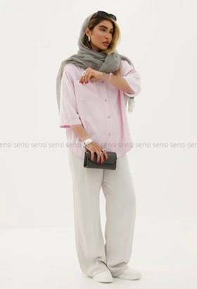 شومیز سیلک آستین 3ربع کد1005632