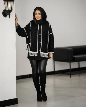 کت موهر شالگردن دار درجه یک