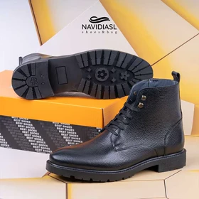 نیم بوت مردانه چرم کد 7026011