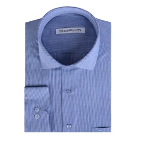 پیراهن مردانه رسمی چهارخونه‌ریز آبی