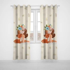 پرده پانچی اتاق کودک برند مینوریا کیدز طرح دخترانه کد p-322