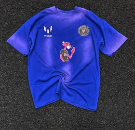 تیشرت ترکیبی اینترمیامی با پلنگ صورتی رنگ آبی درباری استایل خاص مدرن