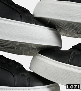 کفش کژوال مردانه چرمی مشکی سفید ZARA مدل 7370