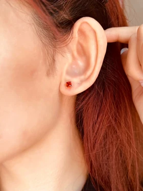 گوشواره تک نگین مربعی ژوپینگ X21 و X22