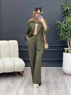 ست مانتو و شلوار دو دکمه سودا