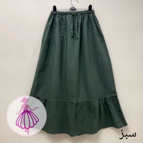 دامن الیاف نیم کلوش بلند (سبز)