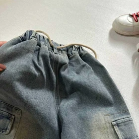 شلوار جین سنگ شور شده دمپا کش سبک اورجینال
