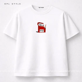 تیشرت باکسی 100٪ پنبه طرح (music save live) | کد 1354