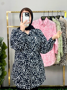 شومیز ویسکوز طرح دار کجراه تابستانی کد 724