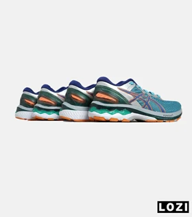 کتانی مردانه و زنانه سرمه ای نارنجی ASICS GEL-KAYANO 27 مدل 6179
