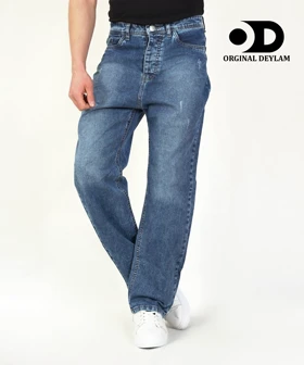 شلوار بگ آبی سنگشور با قد 110 سانت اورجینال دیلم