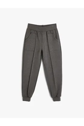شلوار ورزشی Jogger با جزئیات و جیب الاستیک دوخت کمر TYC4THLSYN170773755782054