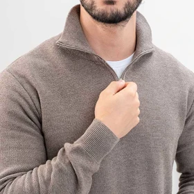 پلیور بافت رگولارفیت نیم زیپ مردانه - 71252133
