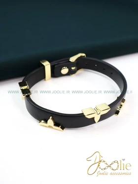 دستبند زنانه چرمی لویی ویتون کد B2147 (مشکی)