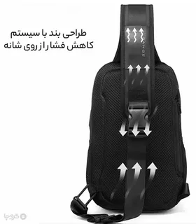 کیف کراس بادی ضد آب Bange بنج کد 77120 - دارای درگاه USB