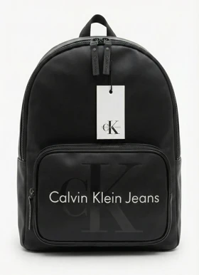 کوله پشتی چرمی کلوین کلین (Calvin Klein Jeans) مدل مونوگرام - مشکی مات