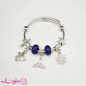 دستبند زنانه پاندورا نقره ای مدل دم ماهی کد 200