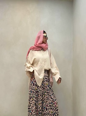 شومیز نوار دار پاستیلی