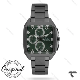 ساعت کرست مردانه 6393-2 مشکی صفحه سبز Crest-11086-G