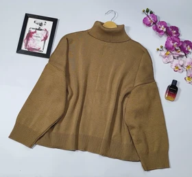 بافت یقه اسکی مدل شمیسا کد 40212 (نسکافه ای)