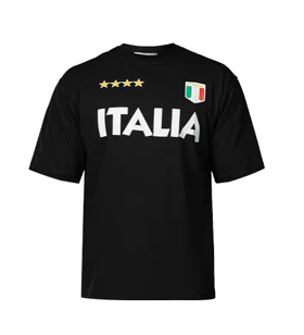 تیشرت Italia یقه گرد مردانه مشکی طرح دار