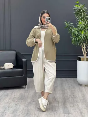ست مانتو و شلوار مغزی دوزی