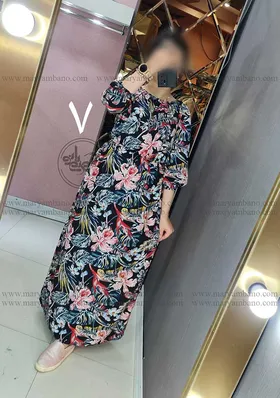 پیراهن نخی 3 ربع