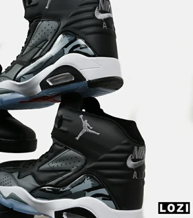 کفش کتانی ساق‌دار مردانه مشکی طوسی Nike air jordan 6
