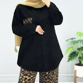 ست تونیک و شلوار زنانه مخمل کبریتی پلنگی