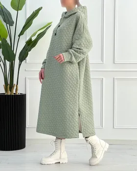 هودی بغل چاک لانگ دورس پنبه‌ای