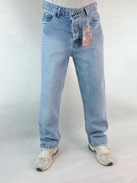 شلوار نیم بگ مردانه آبی ساده 80