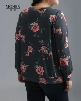 بلوز راحتی زنانه سایز بزرگ طرح گل