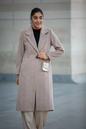 پالتو بلند تک دکمه جناقی ( پاییزه و زمستانه)