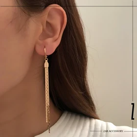 گوشواره زنانه آویزی سه لاین