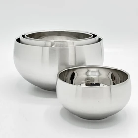 ست 4 عددی کاسه استیل دوجداره