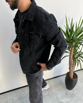 کت جین مردانه ذغالی زخمی D&G