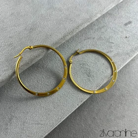 گوشواره زنانه حلقه‌ای نگین‌دار 20358