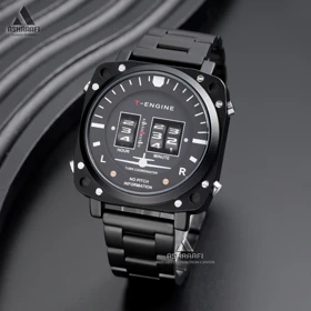 ساعت تی انجین مشکی T-Engine Drum Roller 40K