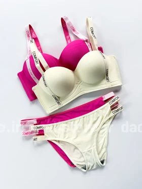 ست شورت و سوتین اسفنجی بند نوشته Comfort